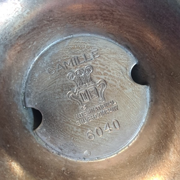 Antique Camille International Silver Co 6040 Compote Pedestal Dish Floral Patter - Picture 6 of 8